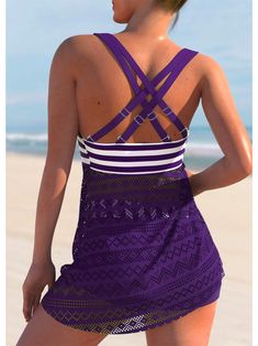 Swimwear Type: SwimdressGender: FemaleMaterial: Polyester,Spandex Bra Style: PaddedSupport Type: Wire FreeWaist: Natural Elasticity: Elastic Weight: 0.2500kg Package: 1 x SwimsuitSize Chart Striped Stretch Sleeveless Tankini, Striped Sleeveless Stretch Tankini, Striped Fitted Sleeveless Tankini, Purple Sleeveless Tankini For Beachwear, Purple Sleeveless Beachwear Tankini, Purple Fitted Sleeveless Tankini, Fitted Sleeveless Purple Tankini, Intentional Wardrobe, Plus Size Yoga