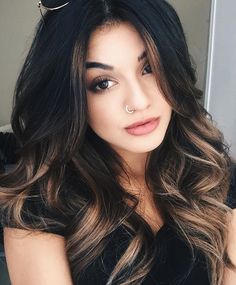 Hair Dark Hair Color Ideas With Carmel, Brown Hair With Black Peekaboo, Hair Color Ideas2023, Darker Hair Ideas, Reverse Bayalage Brunette Dark, Caramel Bayalage On Dark Hair, Dark Hair Bayalage, Peak A Boo Highlights Brunettes, Dark Brunette Hair Color With Highlights