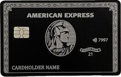 an american express credit card with the image of a man's head on it