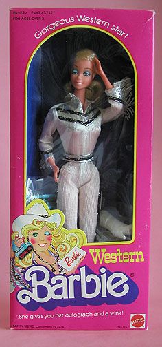 the barbie doll is in its original packaging