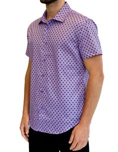 Our classic skull print shirt is a great way to show you stand out from the crowd, subtly of course. 100% Cotton Poplin Short Sleeve Imported Model is 6' tall and 195lbs. He is wearing a Size M Skull Shirt, Skull Shirts, Stand Out From The Crowd, Skull Print, Print Shirt, Of Course, Cotton Poplin, Printed Shirts, Purple