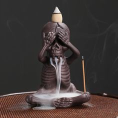 PRICES MAY VARY. 【What You Get】Comeon ceramic backflow incense burner kit is paired with approx 20 backflow incense cones, 30 incense sticks, and 1 tweezer, 1 mat. If the skull incense burner you ceceived is broken or missing incense cones, please contact us for resend or replacement. 【Occasions】Comeon skull back flowing incense holder burners are suitable for many occasions. Lit an incense, a good smell of incense before the guests visit, it's a courtesy. For yourself, refreshing, maintaining a Insent Burner, Waterfall Incense, Backflow Incense Burner, Incense Burner Holder, Backflow Incense, Adornos Halloween, Aromatherapy Gifts, Incense Sticks Holder, Keramik Design