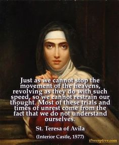 a painting with a quote from st teresa de avra on the subject of this image