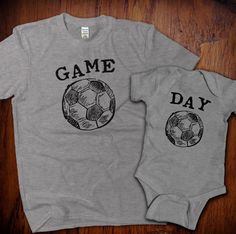 "Our current processing time is 3-5 business days. Purchase additional kids shirts for siblings using the following link: https://www.etsy.com/PinkRobotShirts/listing/705955355 Who doesn't love having a buddy on game day? Our matching shirts are the perfect gift for Baby Showers, Father's Day, Pregnancy Announcements.. or just to celebrate the start of Soccer season! Please see our sizing suggestions below and feel free to contact us with any questions Pinkrobotshirts designs are screen printed Sunday Funday Shirt, Gifts For Baseball Lovers, Dad And Baby, Pregnancy Announcements, Game Day Shirts, Soccer Shirts, Dad Gifts, Baby Shirts, Baseball Shirts