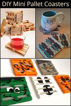 diy mini pallet coasters made with construction paper