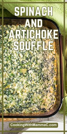 Make this delicious Creamed Spinach and Artichoke Soufflé when you need a special side dish! This family favorite is perfect for holidays. Spinach Artichoke Souffle, Spinach And Artichoke Casserole, Spinach Artichoke Casserole, Artichoke Casserole, Spinach Souffle, Best Vegetable Recipes, Veggie Meals, Vegetable Casserole, Delicious Cream