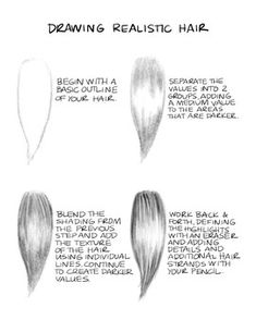 an image of how to draw realistic hair