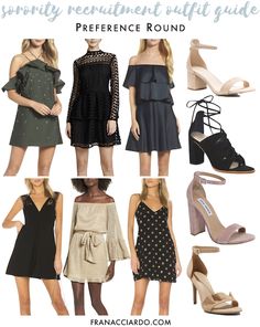 women's dresses and shoes with text overlay that reads, the ultimate guide to wearing