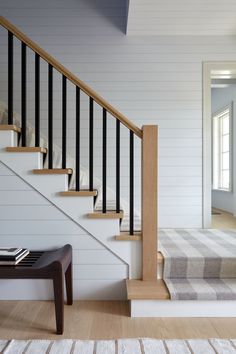 the stairs in this house are made of wood and metal