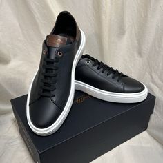 The Timeless Sneaker Gets A Very Good Upgrade. Featuring A Prominent, High-Contrast Spoiler And Bolder Outsole, This Wear-With-Anything Style Lives Up To Its Name And Then Some. Handcrafted In Italy With Premium Nappa Leather Lightweight, And Fully Lined With Soft, Breathable Calf Leather Debossed Logo Waxed Cotton Laces Brown Leather Sneakers, Gentleman Shoes, Debossed Logo, White Leather Sneakers, Sneakers Blue, Navy Leather, High Contrast, Suede Sneakers, Black Sneakers