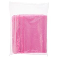 pink plastic bags on white background