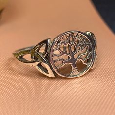 Trinity Knot Ring, Tree Of Life Ring, Celtic Ring, Life Ring, Norse Jewelry, Life Jewelry, Tree Of Life Jewelry, Celtic Tree Of Life, Celtic Knot Ring