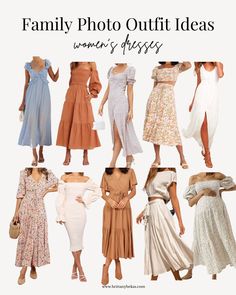 women's dresses are featured in the article, family photo outfit ideas for women's dresses