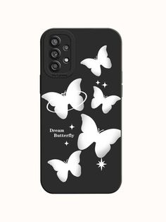 an iphone case with white butterflies on it, and the words don't butterfly