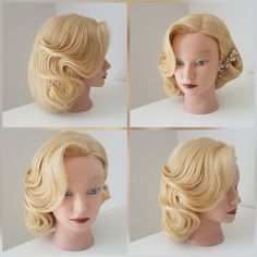 Classic Hair Updo, Finger Waves Medium Hair, 1920s Hair Short, Sanggul Modern, Vintage Updo, Finger Wave Hair, Unique Wedding Hairstyles, Colored Hair Tips