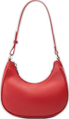 Trendy Solid Color Hobo Bag With Zipper, Trendy Solid Hobo Bag With Zipper, Trendy Solid Hobo Bag With Zipper Closure, Handheld Shoulder Bag With Zipper Closure, Trendy Solid Color Hobo Bag With Zipper Closure, Cheap Versatile Red Shoulder Bag, Cute Red Shoulder Bag For Everyday Use, Playful Red Shoulder Bag For Daily Use, Cheap Red Soft Leather Shoulder Bag