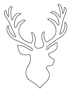 the outline of a deer's head on a white background