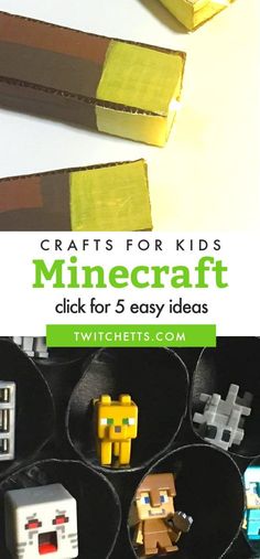 Minecraft crafts are perfect for any gamer who LOVES Minecraft. Grab some cardboard and let’s start making swords, torches, and pickaxes! These ideas are perfect for a birthday party, decorating that perfect Minecraft-themed bedroom, or just a fun activity! #minecraft #craftsforkids #twitchetts Minecraft Diy Party Decorations, Crafting Table Minecraft, Minecraft Party Activities, Minecraft Tools, Diy Minecraft Decorations