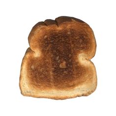 a piece of toasted bread on a white background