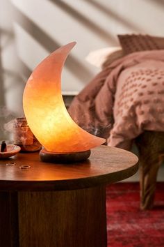 Moon Himalayan Salt Lamp | Urban Outfitters Salt Lamps, Himalayan Salt Lamp, Salt Lamp, Rock Salt, Bohemian Bedroom, Meditation Room, Himalayan Salt, Zaha Hadid, Candelabra Bulbs