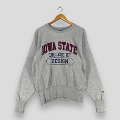 "REMINDER: THIS IS USED CLOTHING PLEASE DO NOT EXPECTED IT LIKE TO BE NEW OR IN PRISTINE CONDITION Feel free to contact me for any question. I'll assist you with my pleasure. Vintage 1990s CHAMPION IOWA STATE Crewneck Sweatshirt Small Champion Reverse Weave Sportswear Champion Gray Pullover Sweater Size S *All measurements are taken with the garment flat on the ground. SIZE ON TAG :- Size S  ACTUAL SIZE MEASUREMENT :- ARM PIT TO ARM PIT :- 21 inches BACK COLLAR TO HEM :- 25\" inches CONDITION :- GREAT USED CONDITION. NO HOLES AND STAINS. ** WE ARE USING DHL EXPRESS, IT TAKES 3-5 WORKING DAYS ONLY TO ARRIVE. PLEASE LEAVE YOUR PHONE NUMBER ON THE NOTE WHILE MAKE A PURCHASE** REF : (05-11-2023) R147" Vintage Champion Sweatshirt, 90s Culture, State Crewneck, Culture Fashion, My Pleasure, College Design, Iowa State, Champion Reverse Weave, Champion Sweatshirt