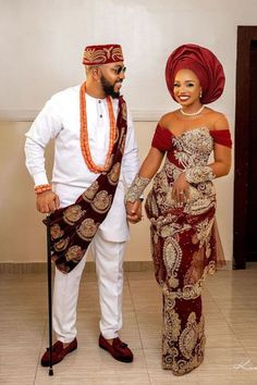 Igbo Wedding Dress, Couples African Outfits, Igbo Bride, Igbo Wedding