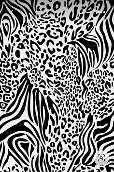 an animal print pattern in black and white