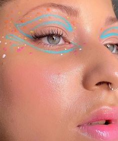 Abstract Makeup Looks, Skate Date, Hippie Makeup, Skin Studio, Crystal Glaze, Artsy Makeup, Cute Eye Makeup, Pride Makeup, Graphic Makeup