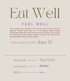 a poster with the words eat well on it