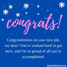 congratulations card for the new job