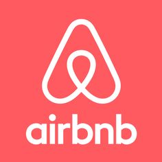 an airbn logo on a pink background