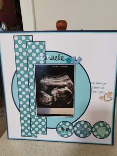 a handmade card with an image of a baby's diaper on it