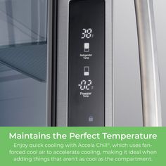 an appliance with the words maintains the perfect temperature