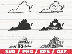 virginia svg / png / eps / dxf map with state names