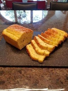 slices of bread sitting on top of a counter