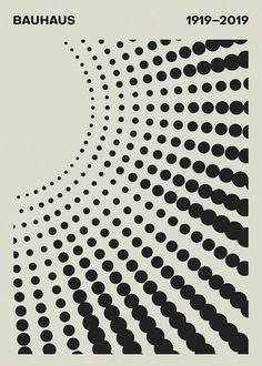 the poster for bauhus's 1971 - 2009 exhibition, with black and white dots