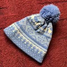 Warm Wool Winter Hat In Light Blue And White Fairisle Pattern With Pompom On Top. Clean, Looks Never Worn. Wool Winter, Fair Isle Pattern, Winter White, Fair Isle, Pom Pom, Light Blue, Winter Hats, Blue And White, Women Accessories