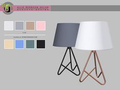 an image of a table lamp with different colors on it and the base is made out of metal