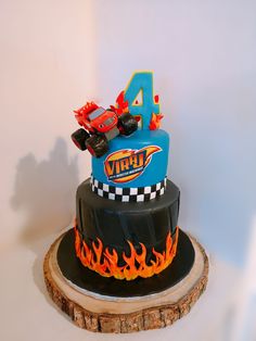 Monster Jam Cake, Blaze Party, Monster Jam Birthday, Monster Truck Theme, Blaze Birthday, Truck Cake, Truck Cakes