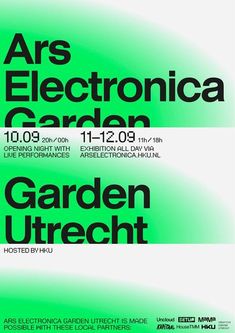 an advertisement for the art and electronic garden exhibition