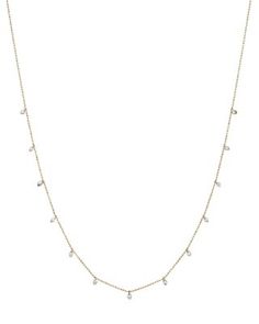 Diamond Droplet Necklace in 14K Yellow Gold, 0.50 ct. t.w. - Exclusive Droplet Necklace, Buying Diamonds, Exclusive Jewelry, Station Necklace, Fine Jewellery Necklace, Go Shopping, Layered Necklaces, Arrow Necklace, Jewelry Accessories