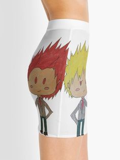 a woman's shorts with the image of two anime characters on them