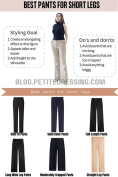 I'm 5'2", and these are the 8 best pants for short legs Pants For Short Legs, Jeans For Short Legs, Short Legs Outfit, Pants For Short Women, Petite Capsule Wardrobe, Style For Short Women, Legs Outfit, Best Pants