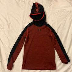 Boys Under Armour Cold Gear Ninja Hood. Maroon/ Black. Size Ymd. New Without Tags. Never Worn Under Armour Black Outdoor Tops, Under Armour Long Sleeve Winter Tops, Under Armour Tops For Winter Sports, Under Armour Winter Sports Tops, Under Armour Shirts, Under Armour, Kids Shirts, Shirts Tops, Kids Shop