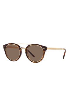 Bold design elevates eye-catching Italian fashion sunglasses with indelible charm. 49mm lens width; 23mm bridge width; 145mm temple length 100% UV protection Acetate Made in Italy Round Aviator Sunglasses, Havana Brown, Color Lenses, Bold Design, Aviator Sunglasses, Designer Sunglasses, Italian Fashion, Fashion Sunglasses, Lauren Ralph Lauren