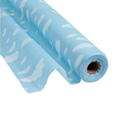 a roll of blue tissue paper with white zebra print