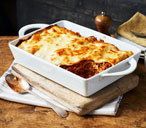 a casserole dish on a wooden table