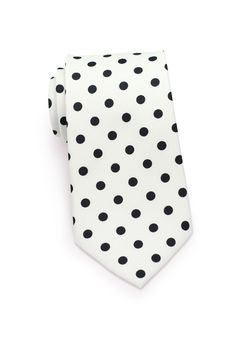 Looking for a necktie to match your suit for a wedding or formal occasion? Consider a white and jet black polka dot necktie! This stylish accessory is versatile and pairs well with a range of suits and tuxedos. The combination of classic black and white with a playful polka dot pattern adds a touch of personality to your outfit while maintaining a sophisticated look. Whether you're shopping for suits or looking to upgrade your formalwear collection, this necktie is a great choice for any occasio