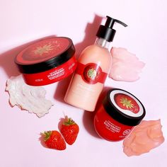 Who can say no to a body moisturiser? Well we have 3 different textures to choose fro Strawberry Gel, The Body Shop Strawberry, Body Shop Strawberry, Body Scents, Body Yogurt, Sleeping Masks, Ship Pictures, Vegan Body