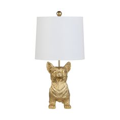 Add a whimsical touch to your decor with this Gold Resin Corgi Dog Table Lamp, perfect for dog lovers and those with a playful sense of style. Dog Lamp, Dog Table, Fan Lamp, Corgi Dog, Lighting Store, Linen Shades, Room Themes, Lamp Shades, Girl Room